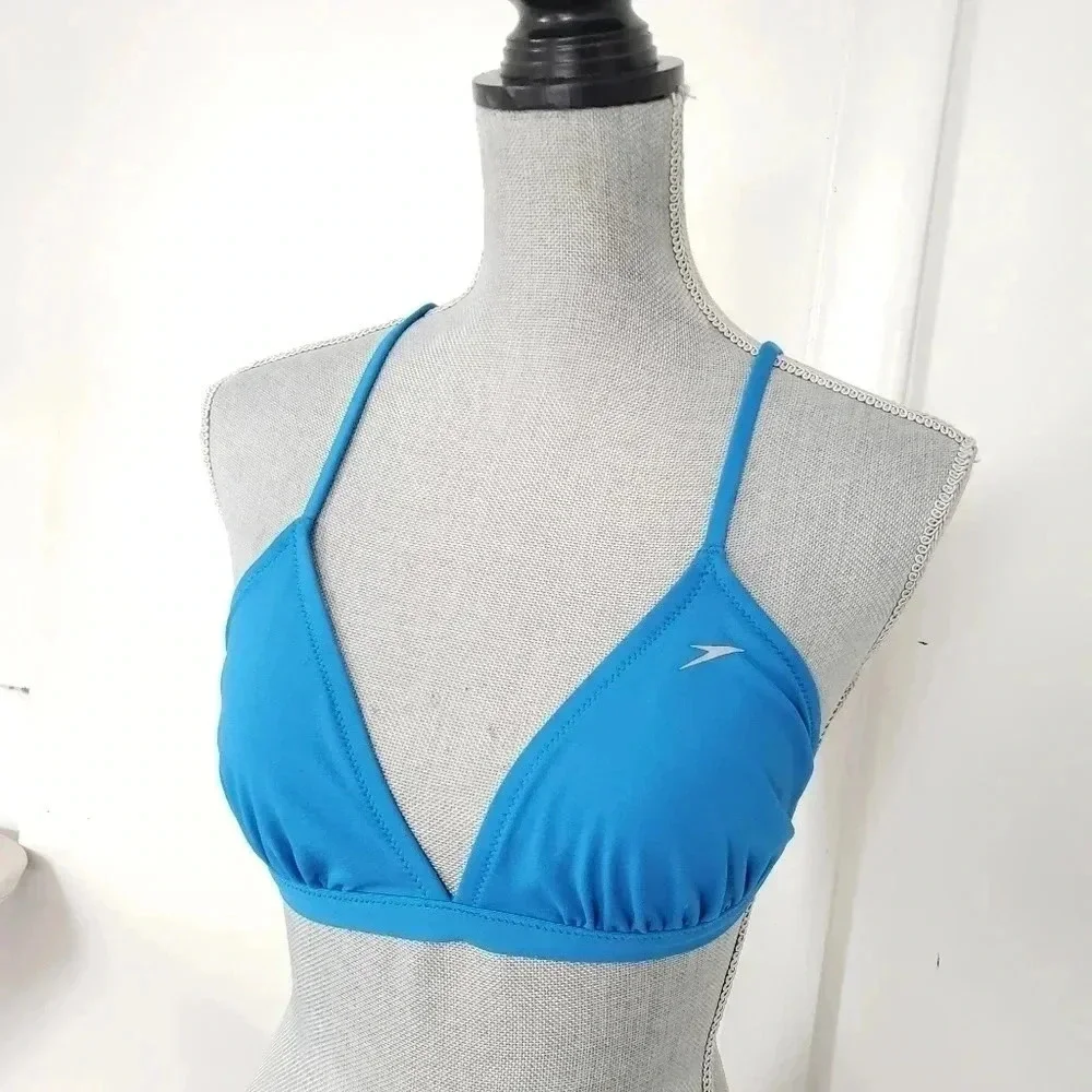 Speedo Endurance Lite Triangle Blue Tie Back Swim